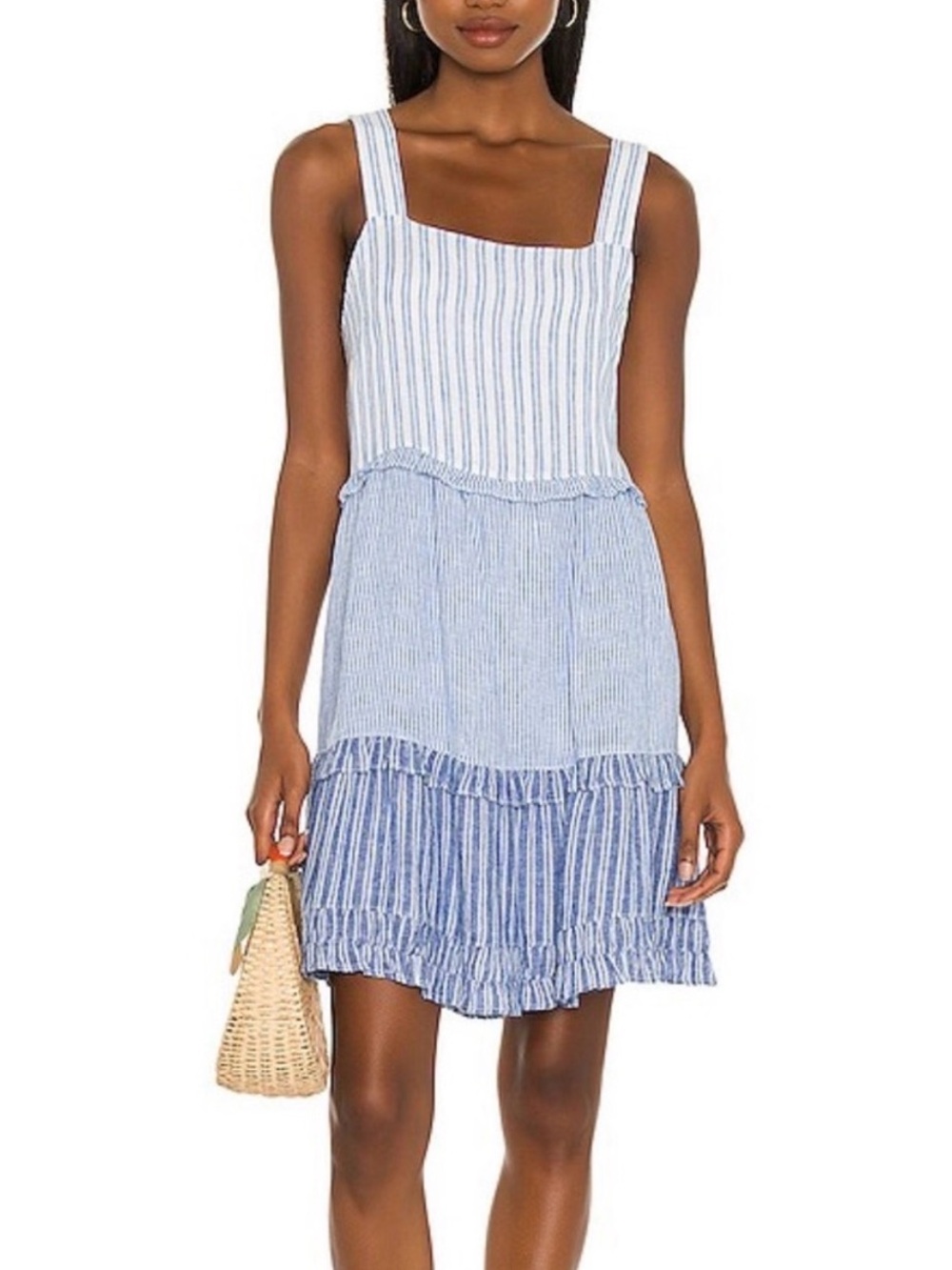 NWOT/Rails”Sandy” and White Striped Ruffle Mini Dress/SzMedium - Picture 13 of 13